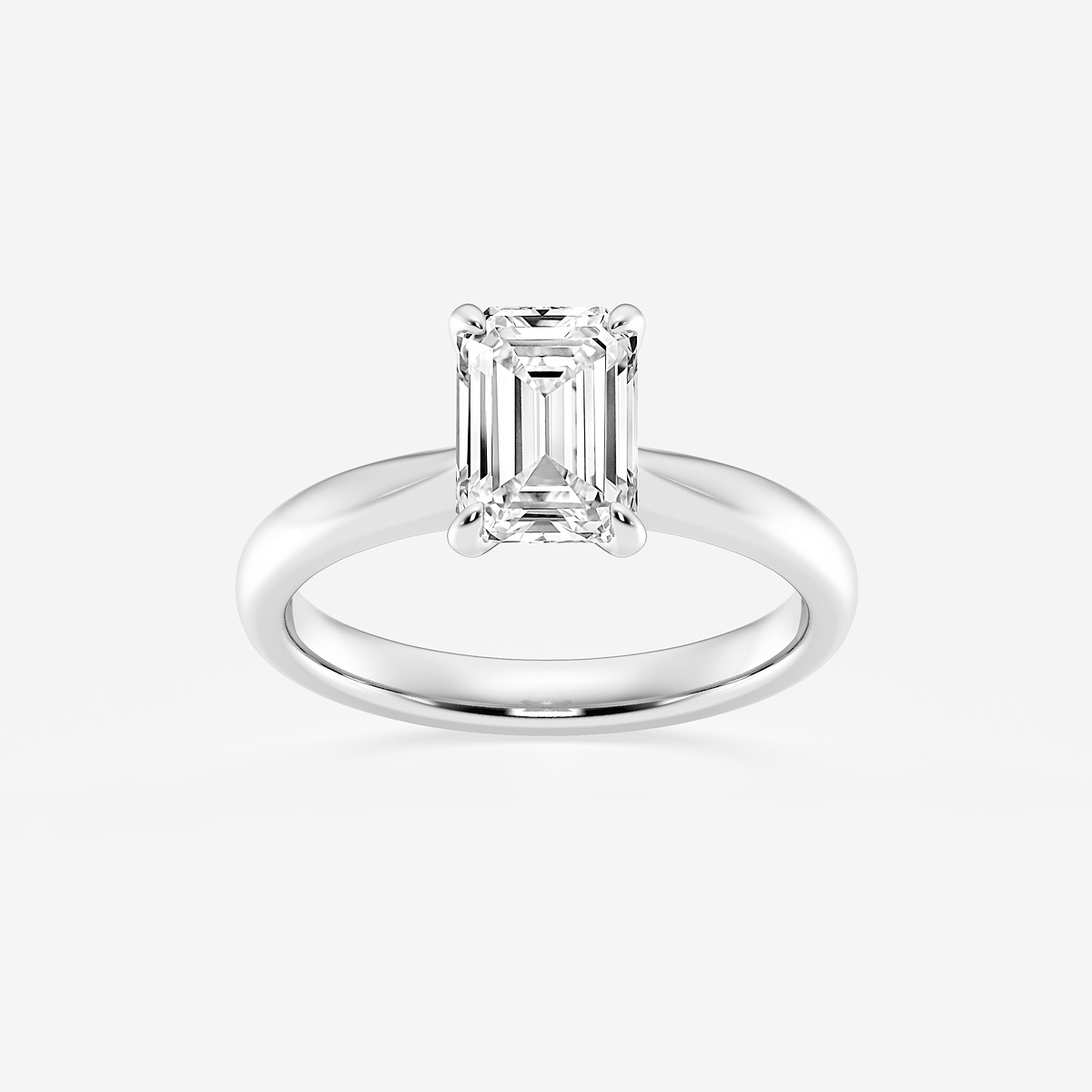 1 1/2 ctw Emerald Lab Grown Diamond Petite Solitaire Engagement Ring