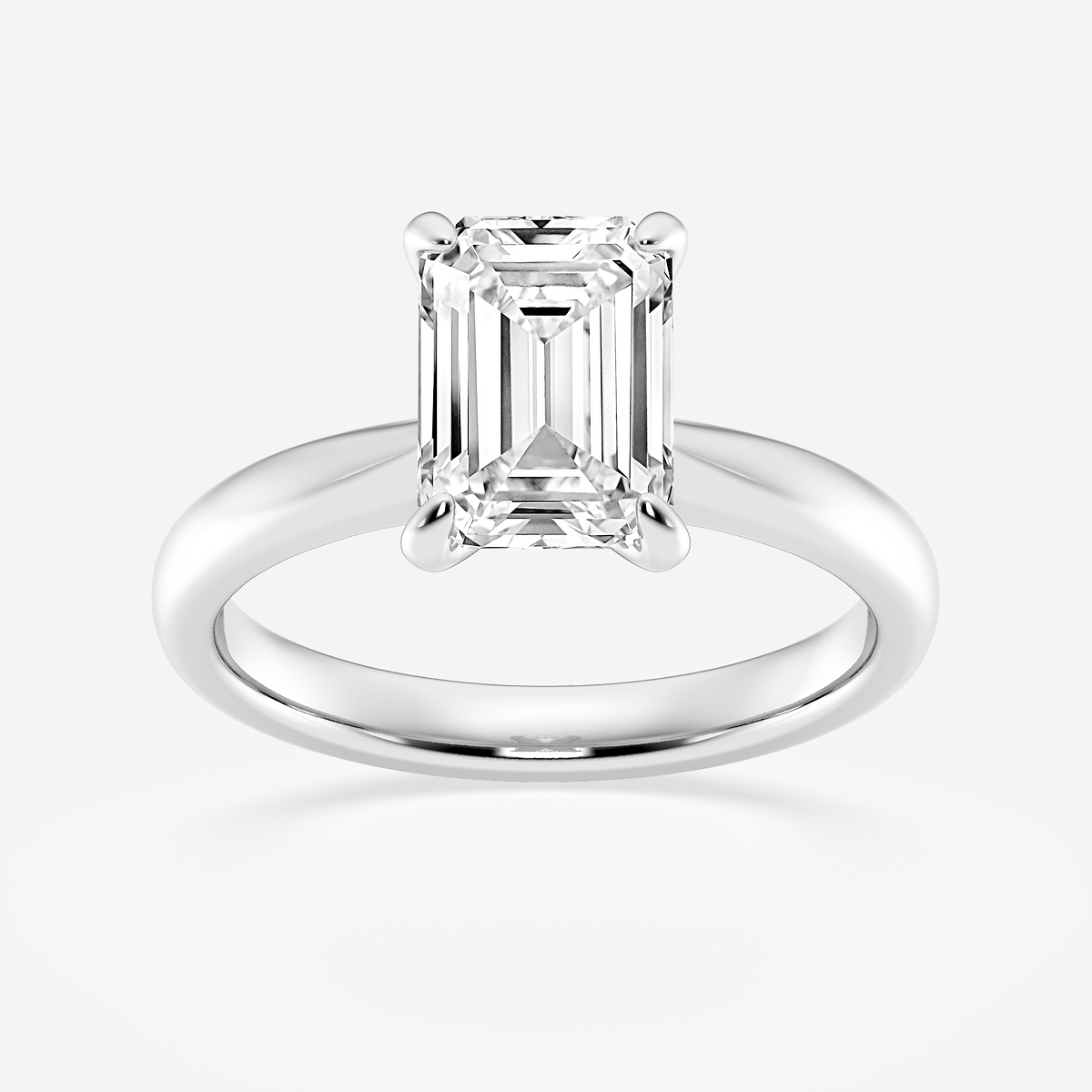 2 1/2 ctw Emerald Lab Grown Diamond Petite Solitaire Engagement Ring