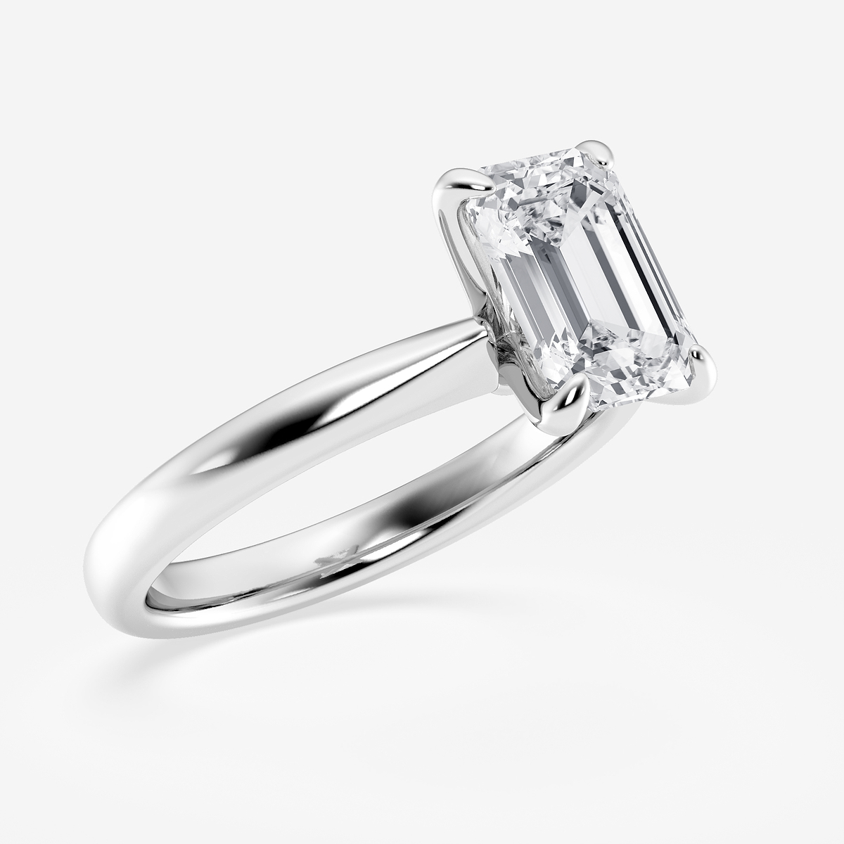 Additional Image 1 for  2 1/2 ctw Emerald Lab Grown Diamond Petite Solitaire Engagement Ring