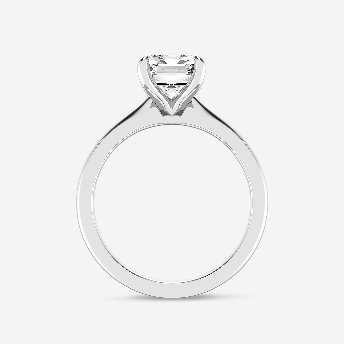 Additional Image 1 for  3 ctw Emerald Lab Grown Diamond Petite Solitaire Engagement Ring