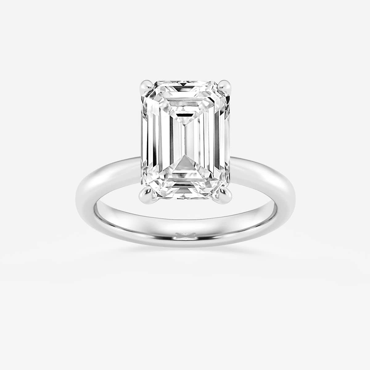 8 ctw Emerald Lab Grown Diamond Petite Solitaire Engagement Ring