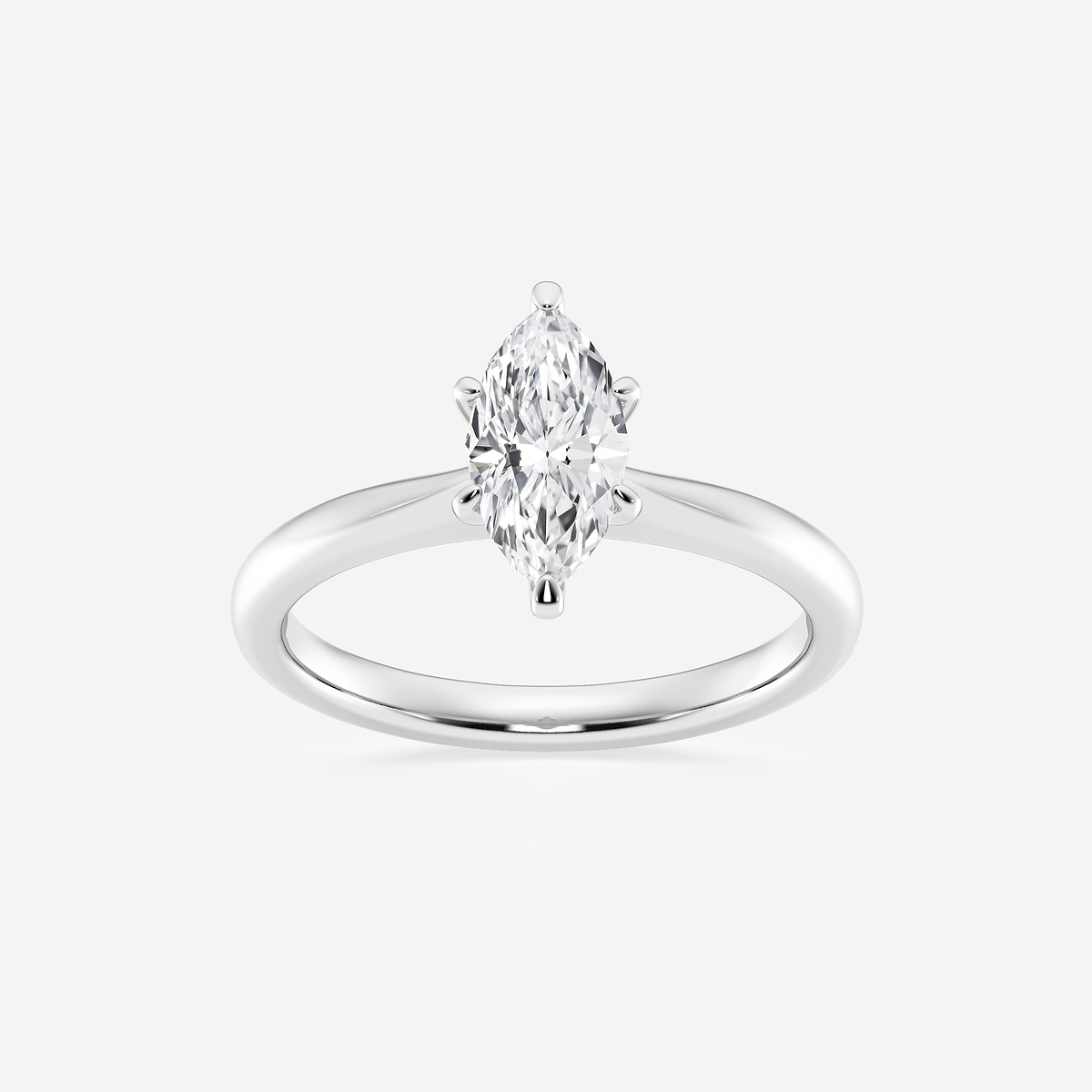 1 ctw Marquise Lab Grown Diamond Petite Solitaire Engagement Ring
