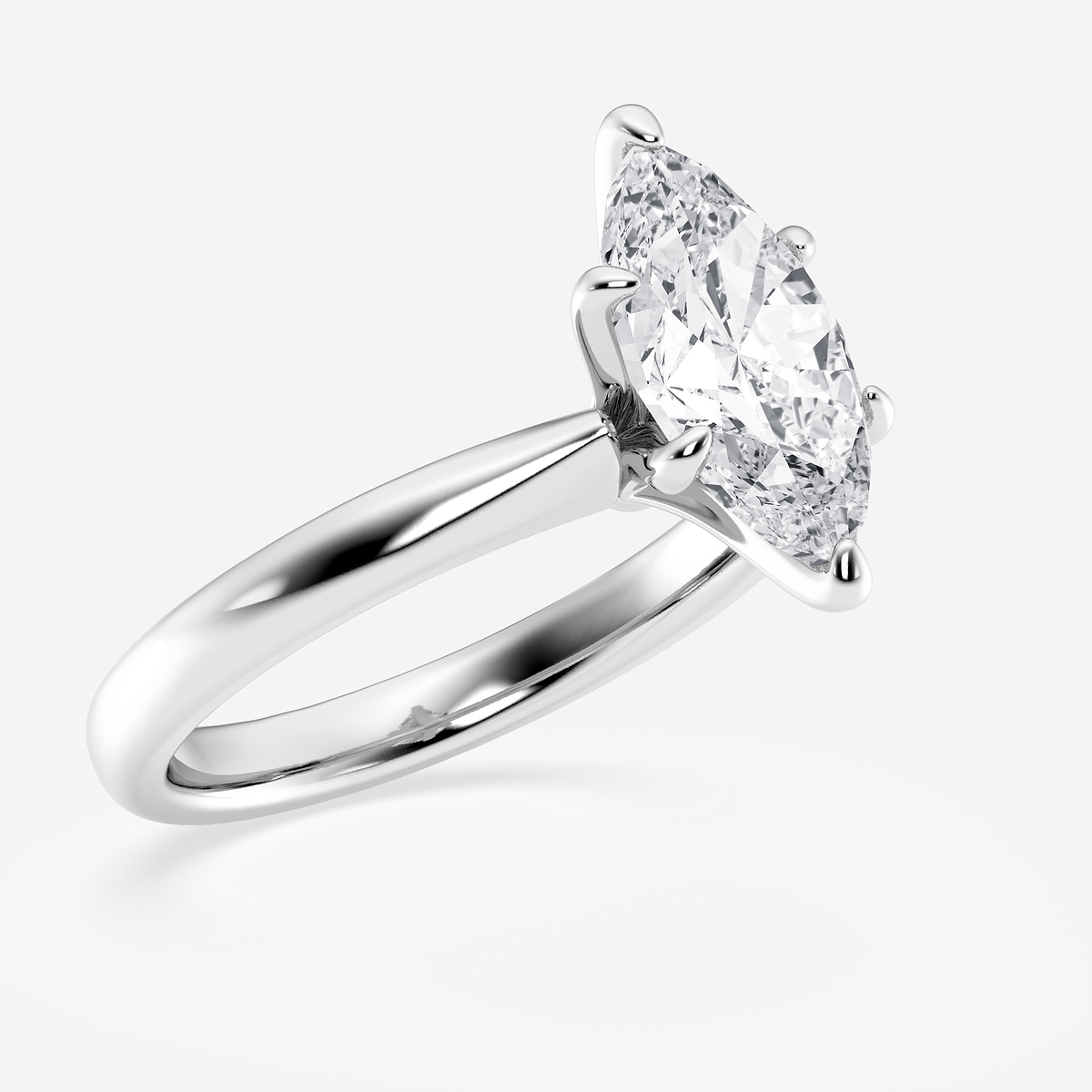 Additional Image 1 for  2 1/2 ctw Marquise Lab Grown Diamond Petite Solitaire Engagement Ring