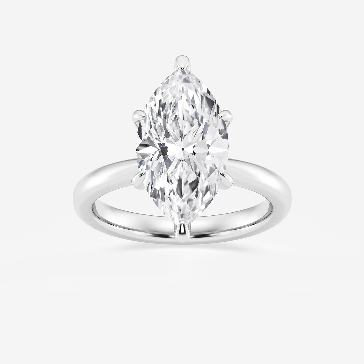 4 ctw Marquise Lab Grown Diamond Petite Solitaire Engagement Ring Platinum, E, VS1