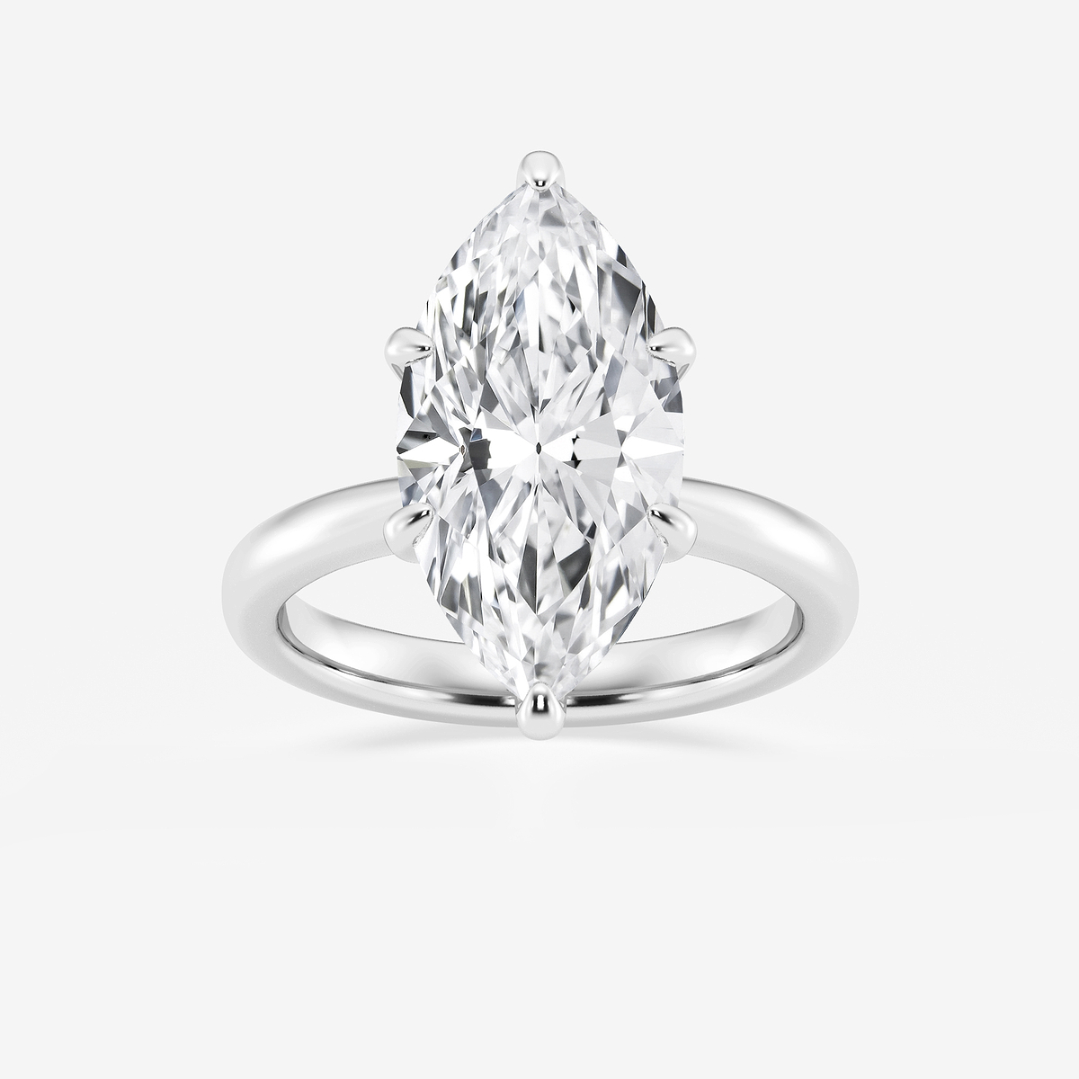 5 ctw Marquise Lab Grown Diamond Petite Solitaire Engagement Ring