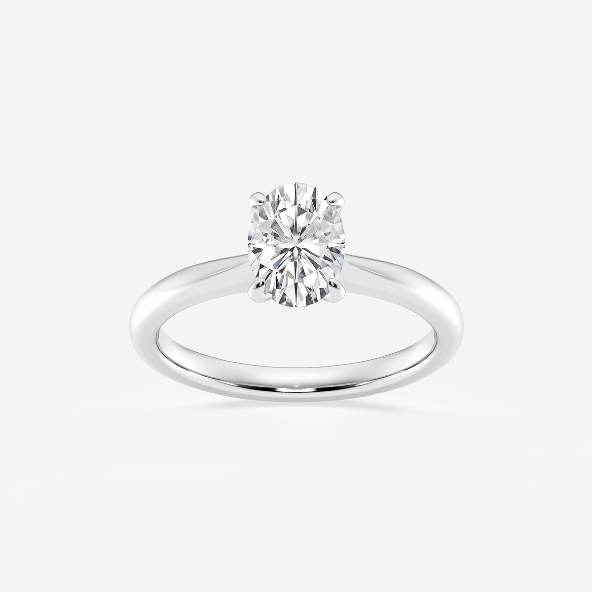 1 ctw Oval Lab Grown Diamond Petite Solitaire Engagement Ring