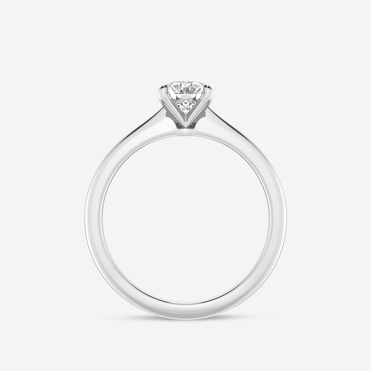 Additional Image 1 for  1 ctw Oval Lab Grown Diamond Petite Solitaire Engagement Ring