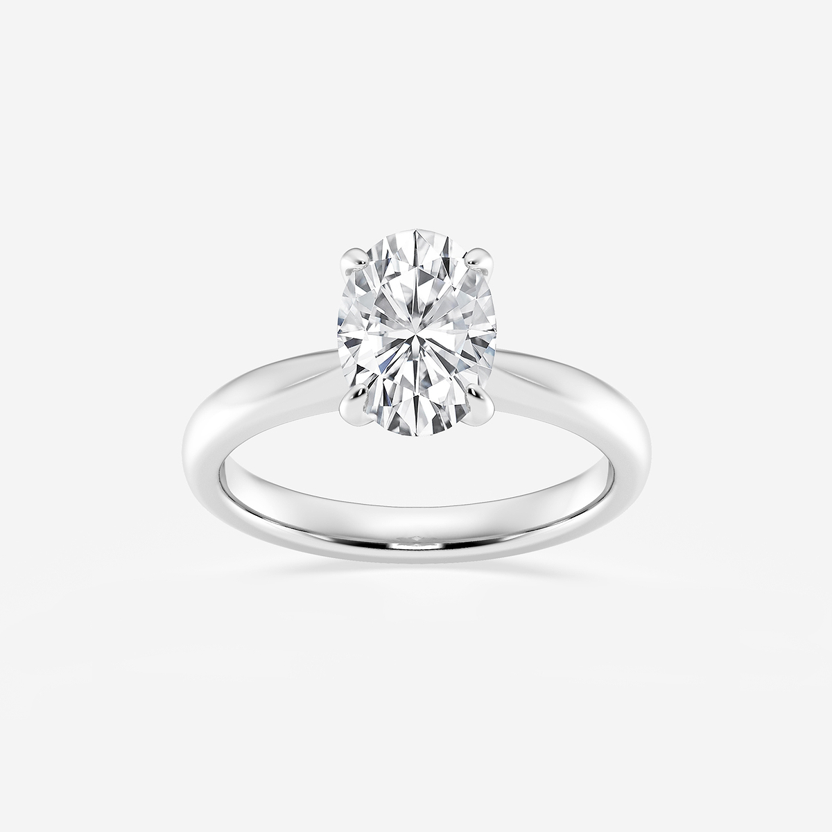 1 1/2 ctw Oval Lab Grown Diamond Petite Solitaire Engagement Ring
