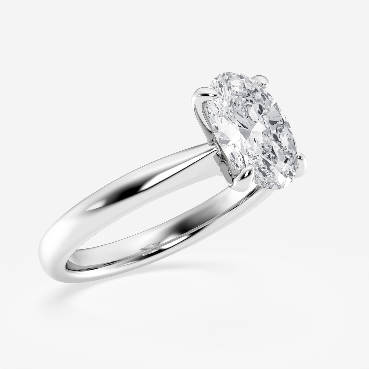 Additional Image 1 for  2 1/2 ctw Oval Lab Grown Diamond Petite Solitaire Engagement Ring