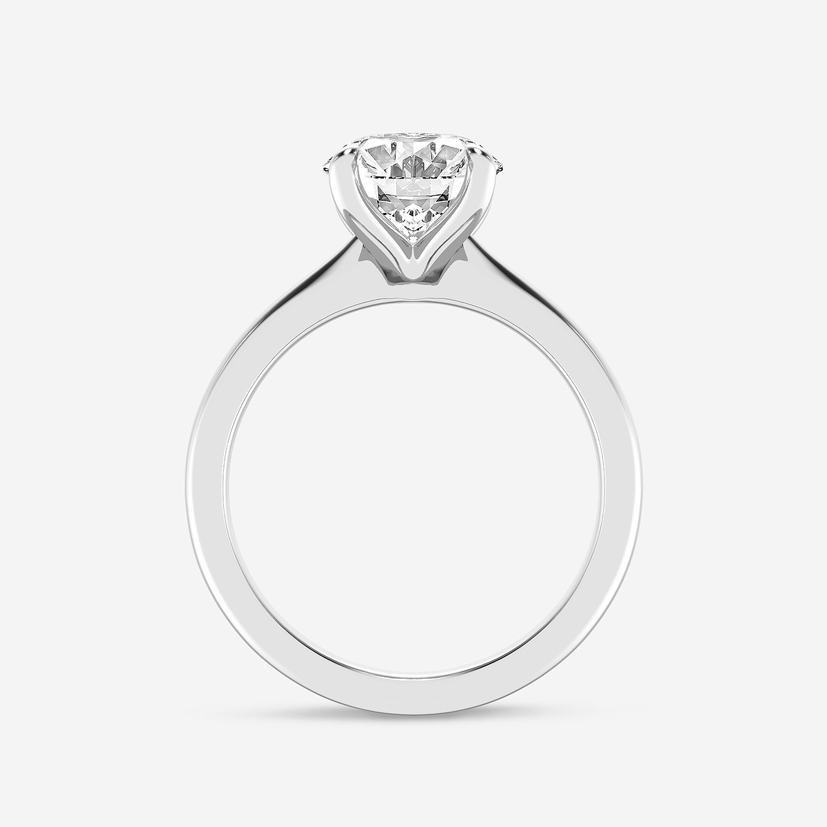 Additional Image 1 for  3 ctw Oval Lab Grown Diamond Petite Solitaire Engagement Ring