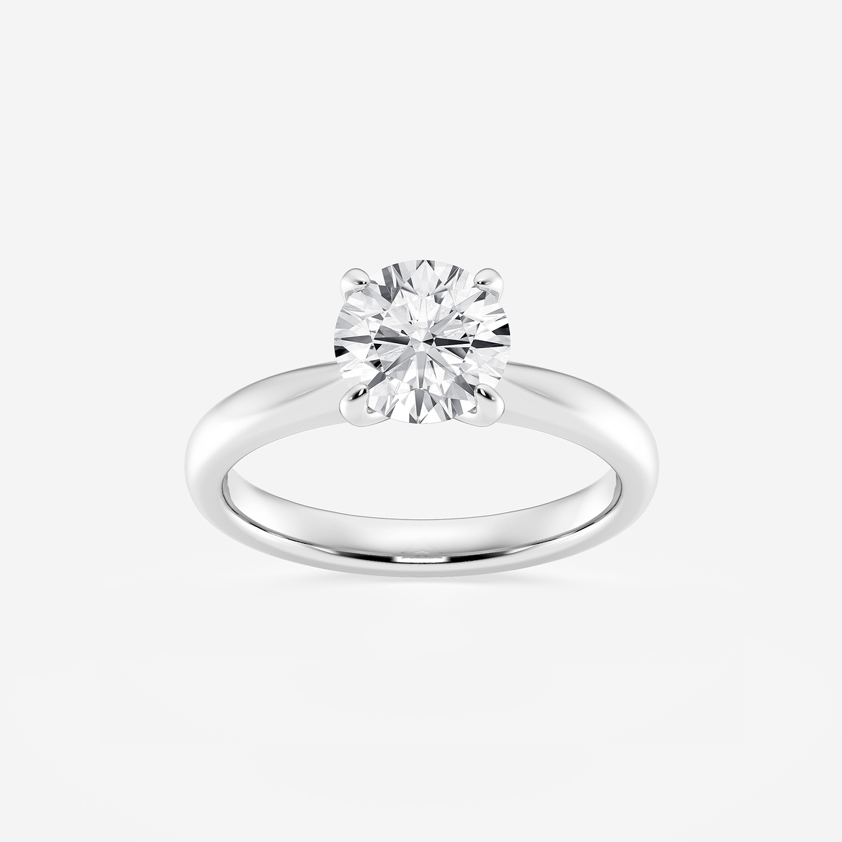 1 1/2 ctw Round Lab Grown Diamond Petite Solitaire Engagement Ring