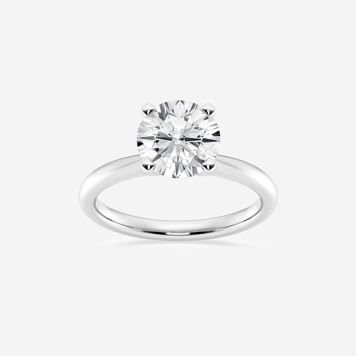 2 1/2 ctw Round Lab Grown Diamond Petite Solitaire Engagement Ring 14K White Gold, F, VS2