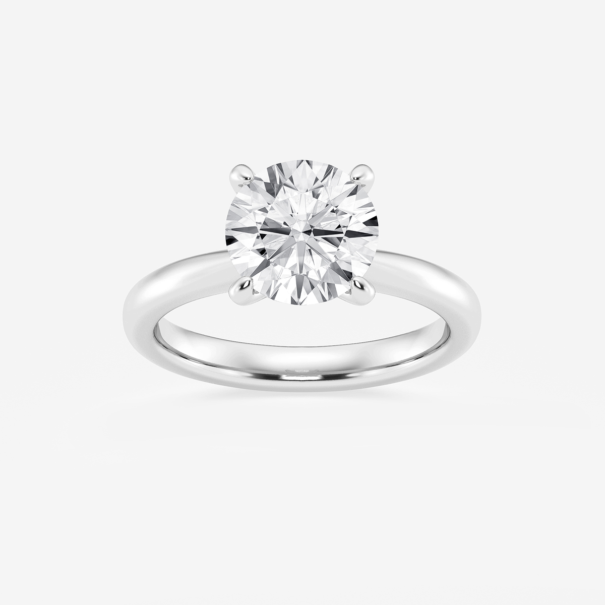 3 ctw Round Lab Grown Diamond Petite Solitaire Engagement Ring