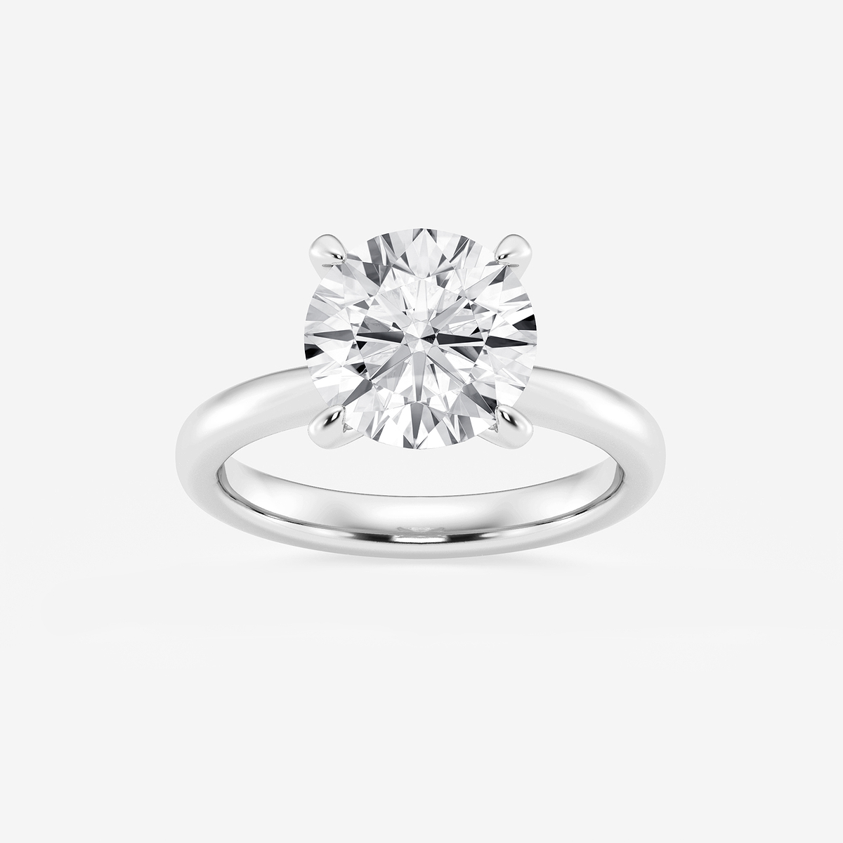 4 ctw Round Lab Grown Diamond Petite Solitaire Engagement Ring