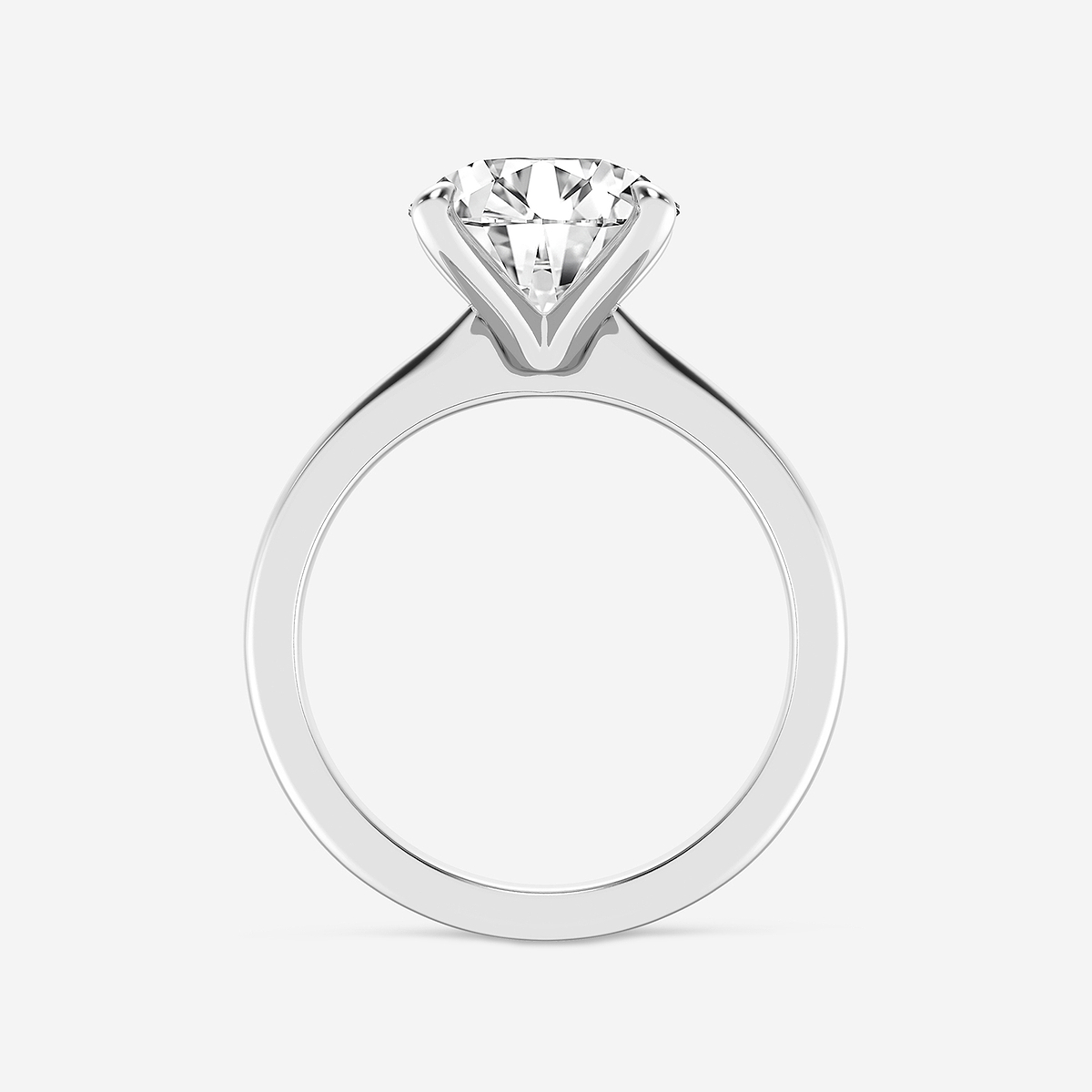 Additional Image 1 for  4 ctw Round Lab Grown Diamond Petite Solitaire Engagement Ring