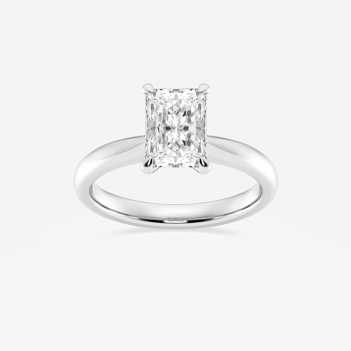 1 1/2 ctw Radiant Lab Grown Diamond Petite Solitaire Engagement Ring