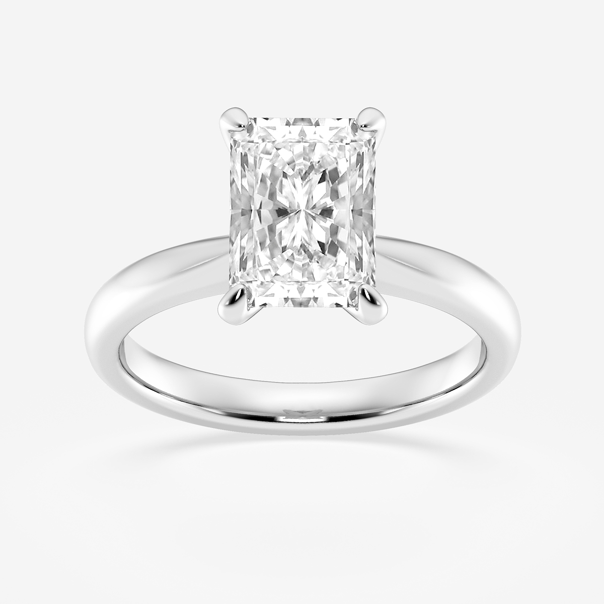 2 1/2 ctw Radiant Lab Grown Diamond Petite Solitaire Engagement Ring