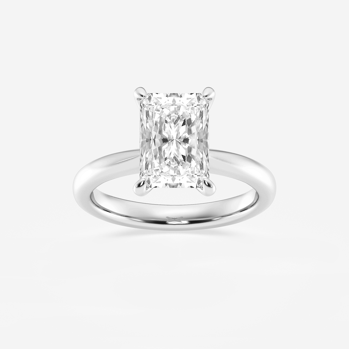 3 ctw Radiant Lab Grown Diamond Petite Solitaire Engagement Ring