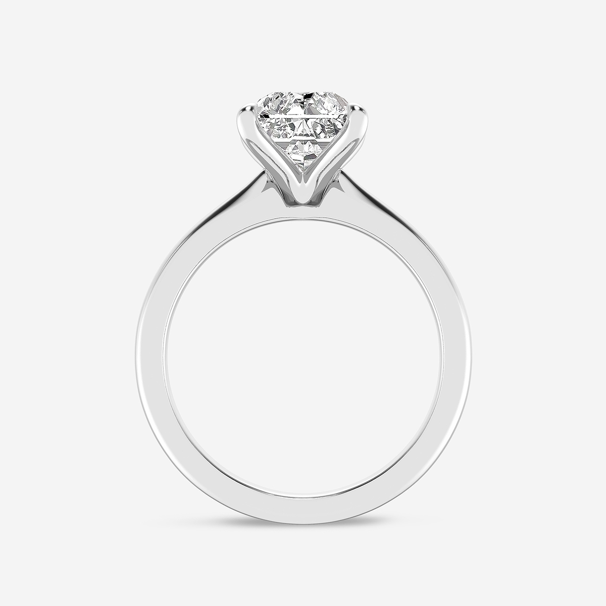 Additional Image 1 for  3 ctw Radiant Lab Grown Diamond Petite Solitaire Engagement Ring