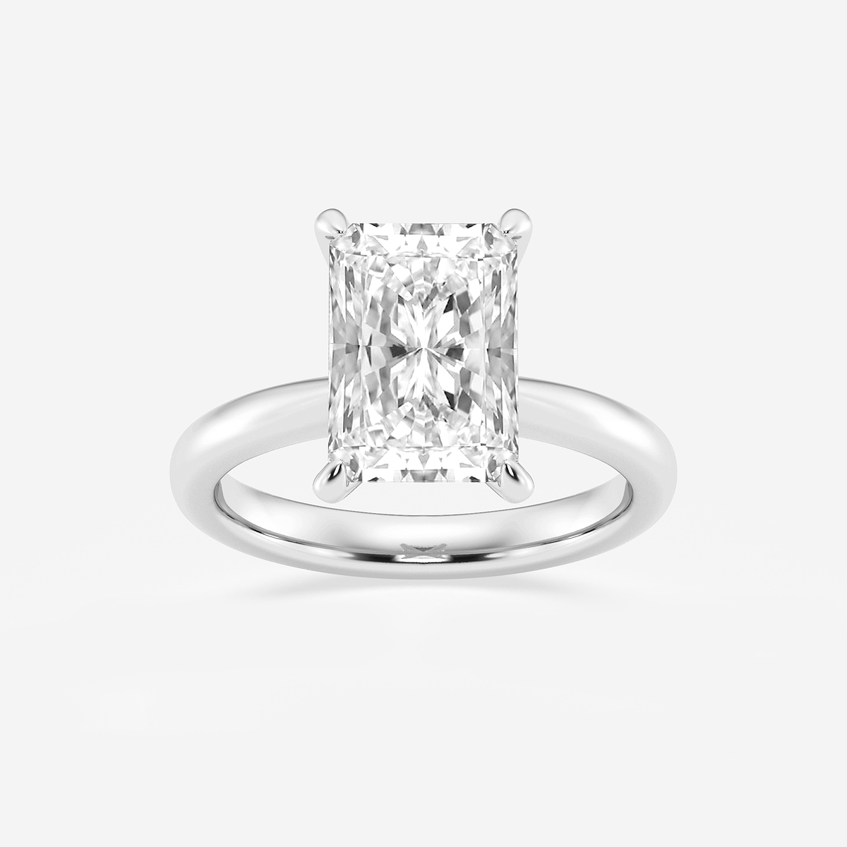 4 ctw Radiant Lab Grown Diamond Petite Solitaire Engagement Ring