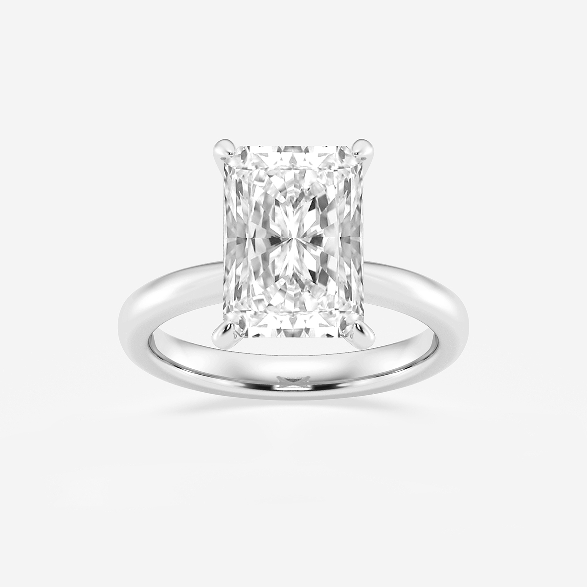 5 ctw Radiant Lab Grown Diamond Petite Solitaire Engagement Ring