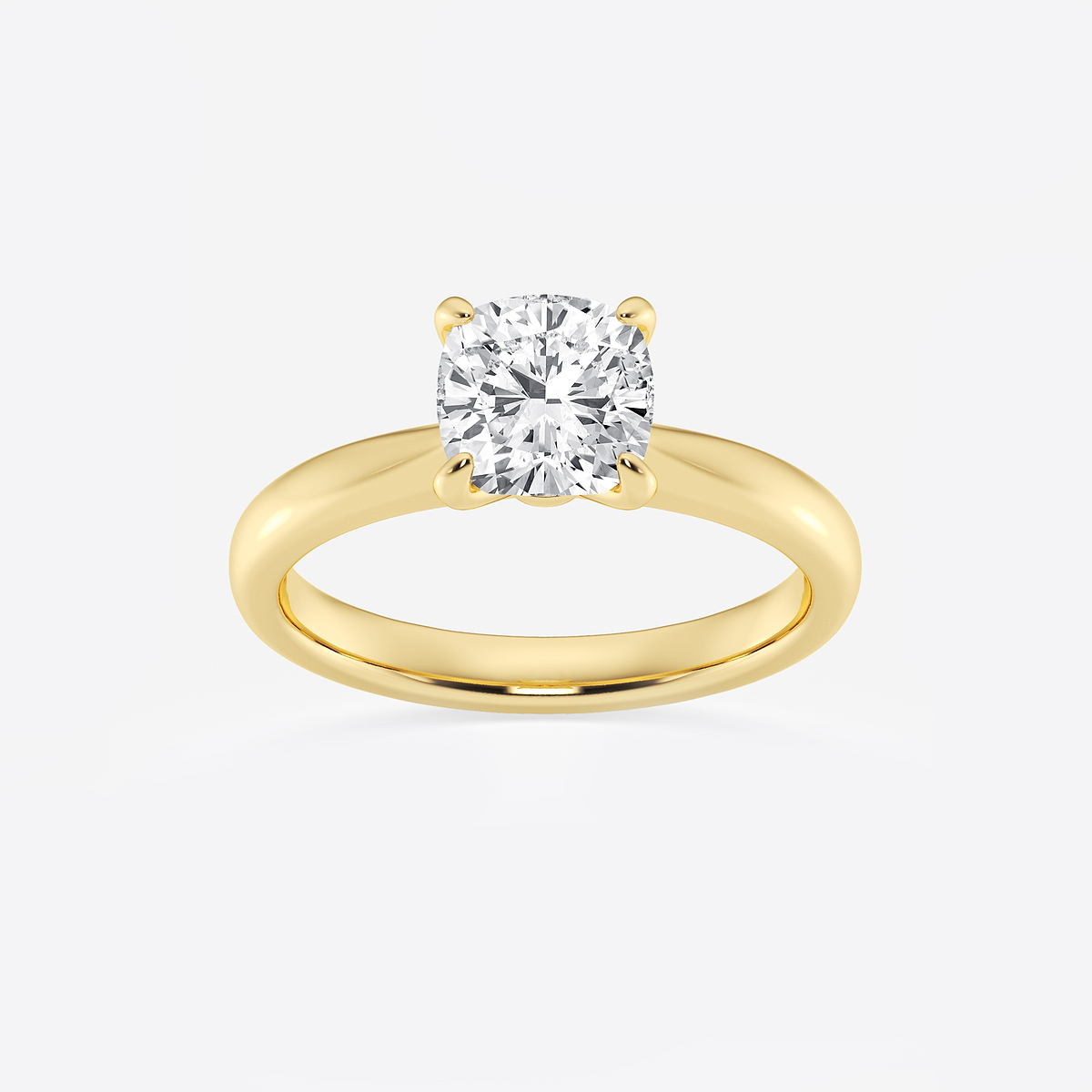 1 1/2 ctw Cushion Lab Grown Diamond Petite Solitaire Engagement Ring