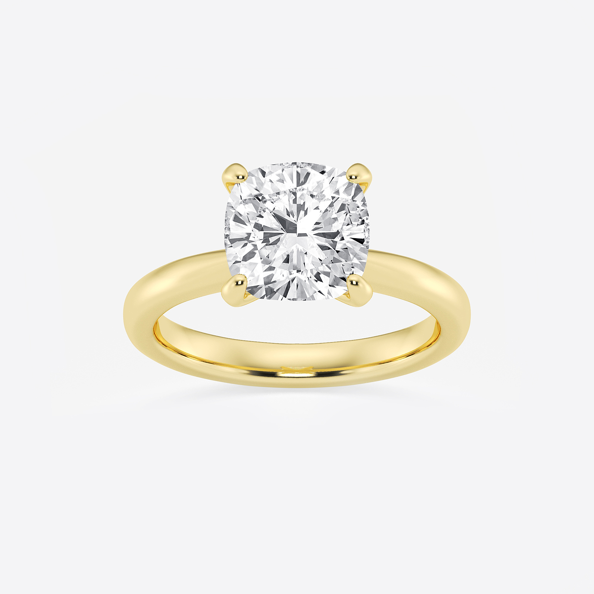 3 ctw Cushion Lab Grown Diamond Petite Solitaire Engagement Ring