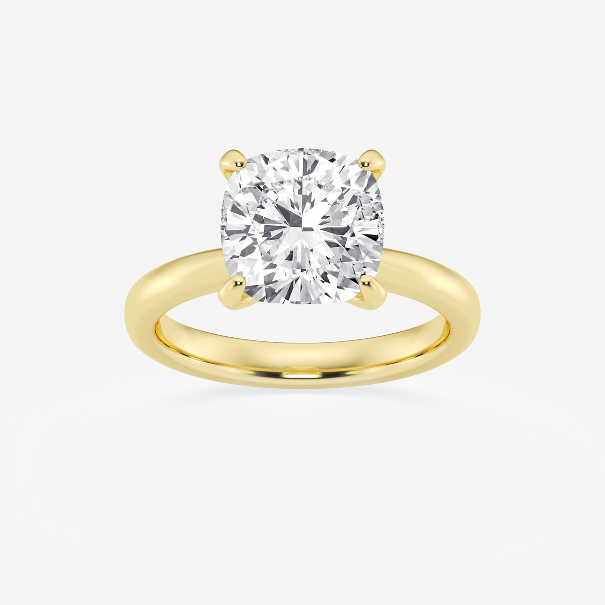 4 ctw Cushion Lab Grown Diamond Petite Solitaire Engagement Ring