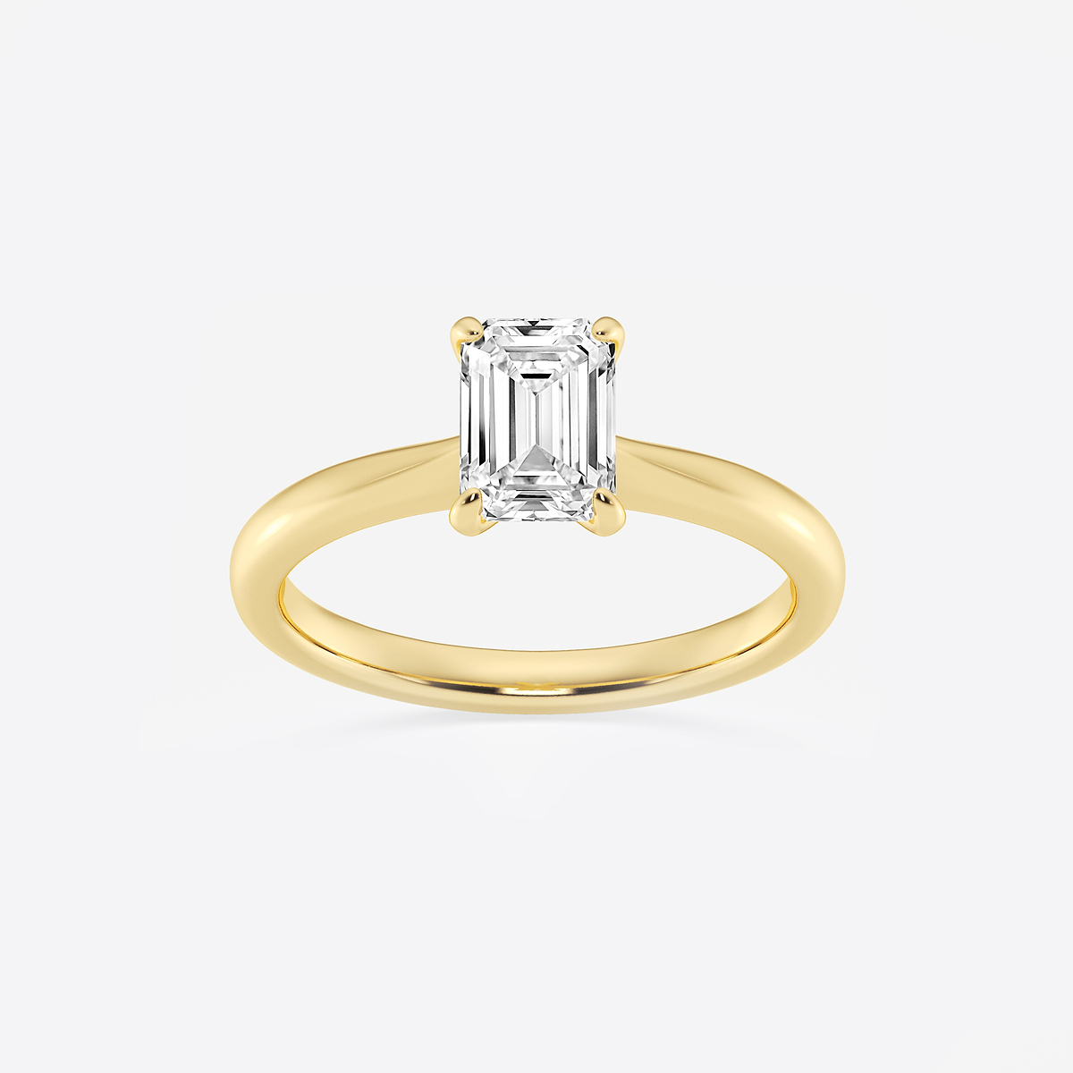 1 ctw Emerald Lab Grown Diamond Petite Solitaire Engagement Ring