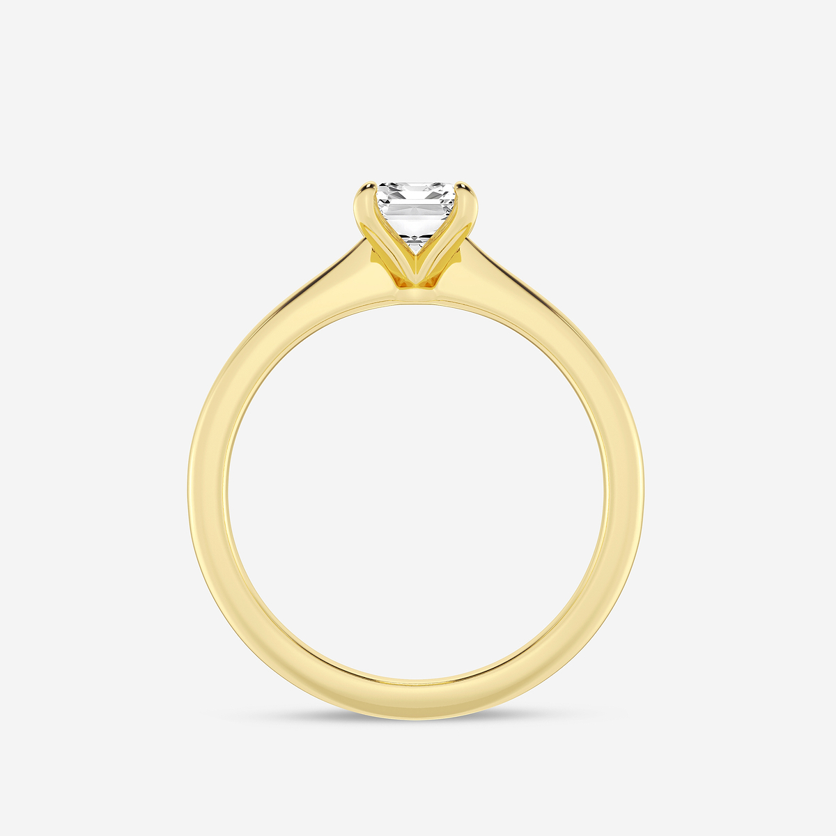 Additional Image 1 for  1 ctw Emerald Lab Grown Diamond Petite Solitaire Engagement Ring