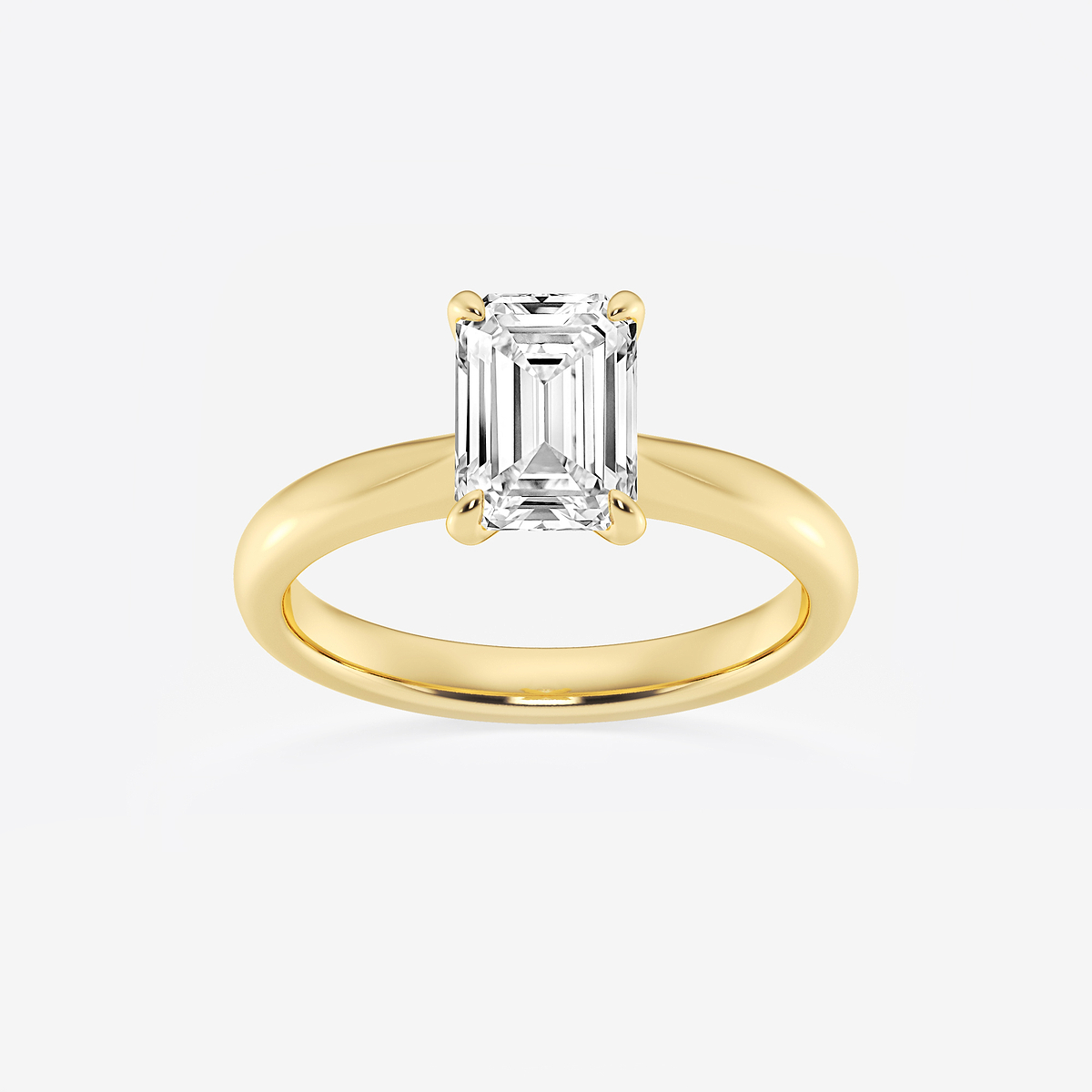 1 1/2 ctw Emerald Lab Grown Diamond Petite Solitaire Engagement Ring