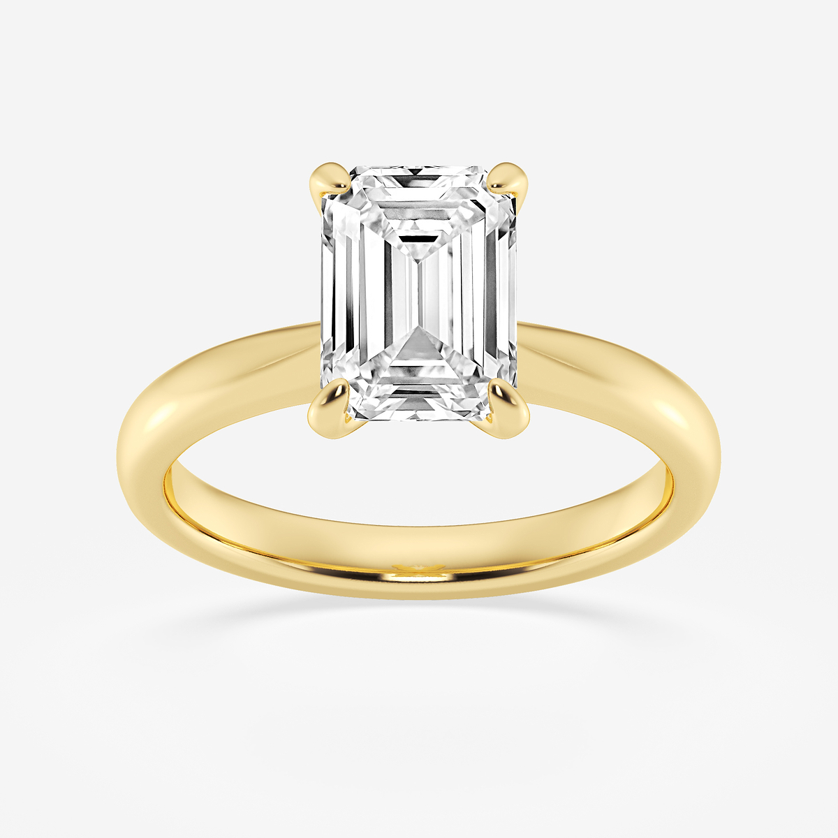 2 1/2 ctw Emerald Lab Grown Diamond Petite Solitaire Engagement Ring