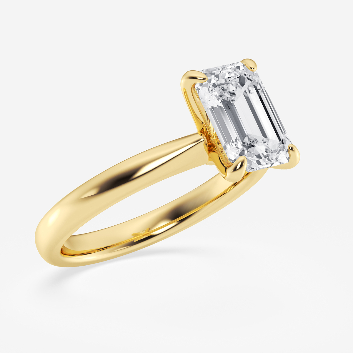 Additional Image 1 for  2 1/2 ctw Emerald Lab Grown Diamond Petite Solitaire Engagement Ring