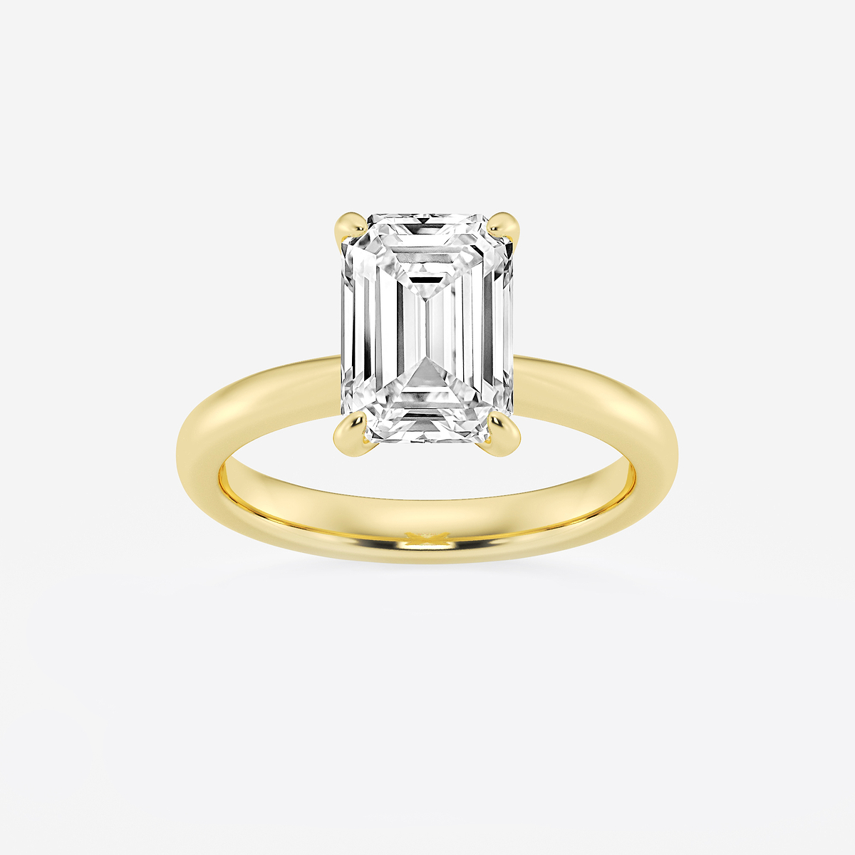 3 ctw Emerald Lab Grown Diamond Petite Solitaire Engagement Ring