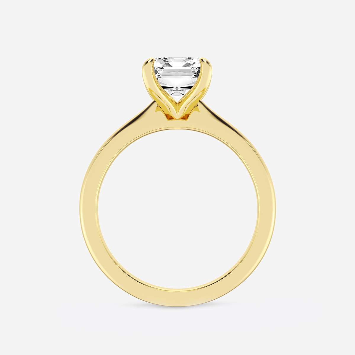 Additional Image 1 for  3 ctw Emerald Lab Grown Diamond Petite Solitaire Engagement Ring
