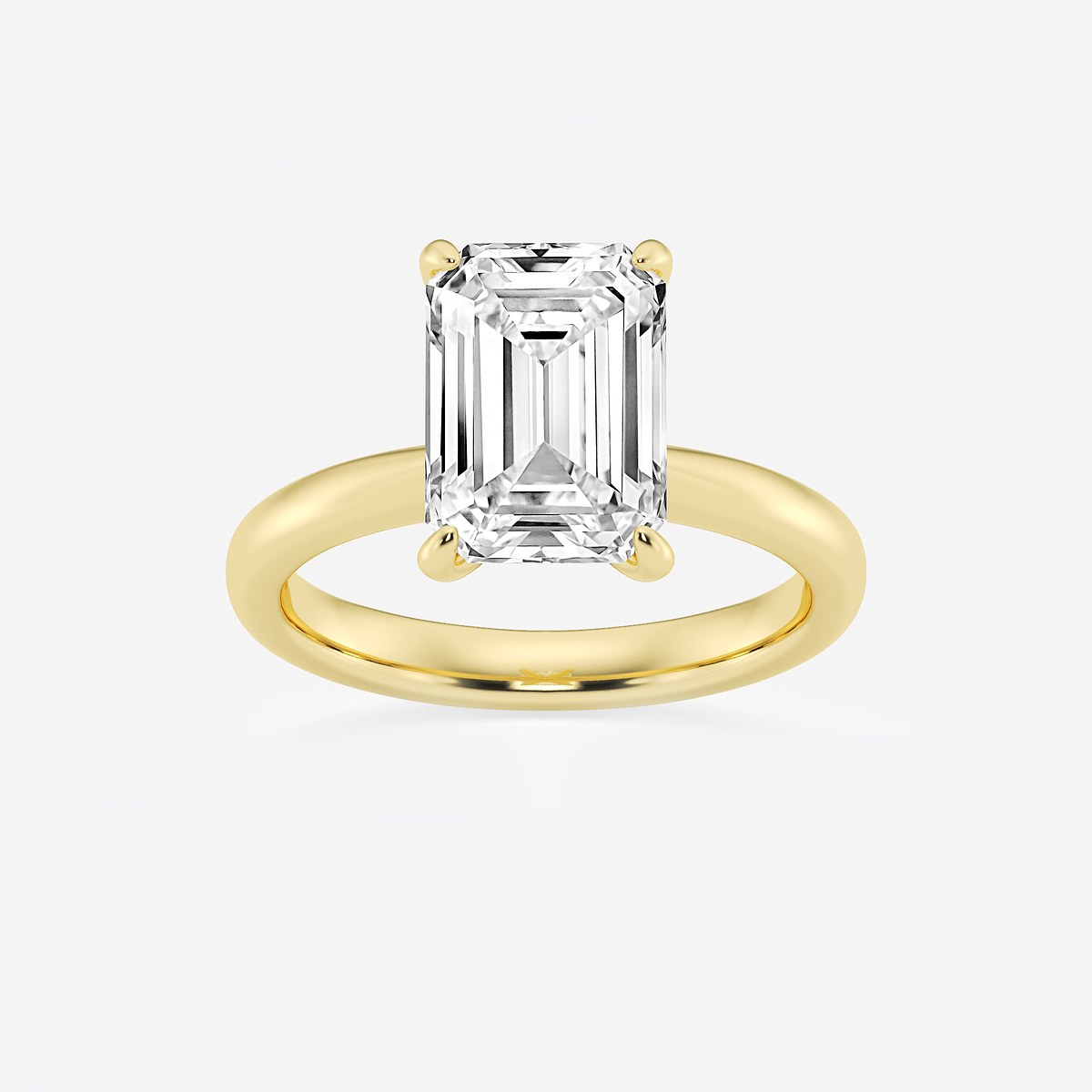 4 ctw Emerald Lab Grown Diamond Petite Solitaire Engagement Ring