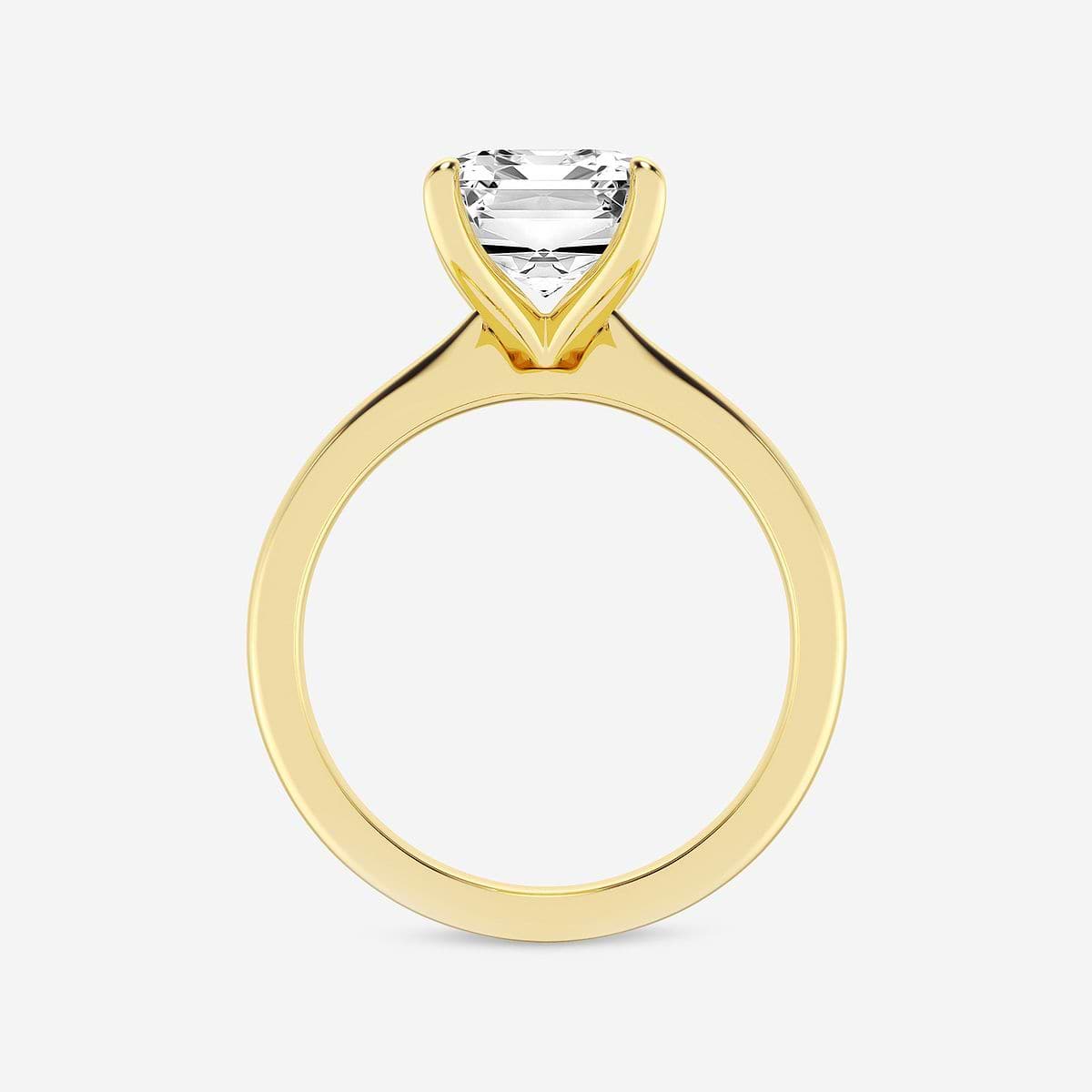 8 ctw Emerald Lab Grown Diamond Petite Solitaire Engagement Ring 14K Yellow Gold, F, VS2