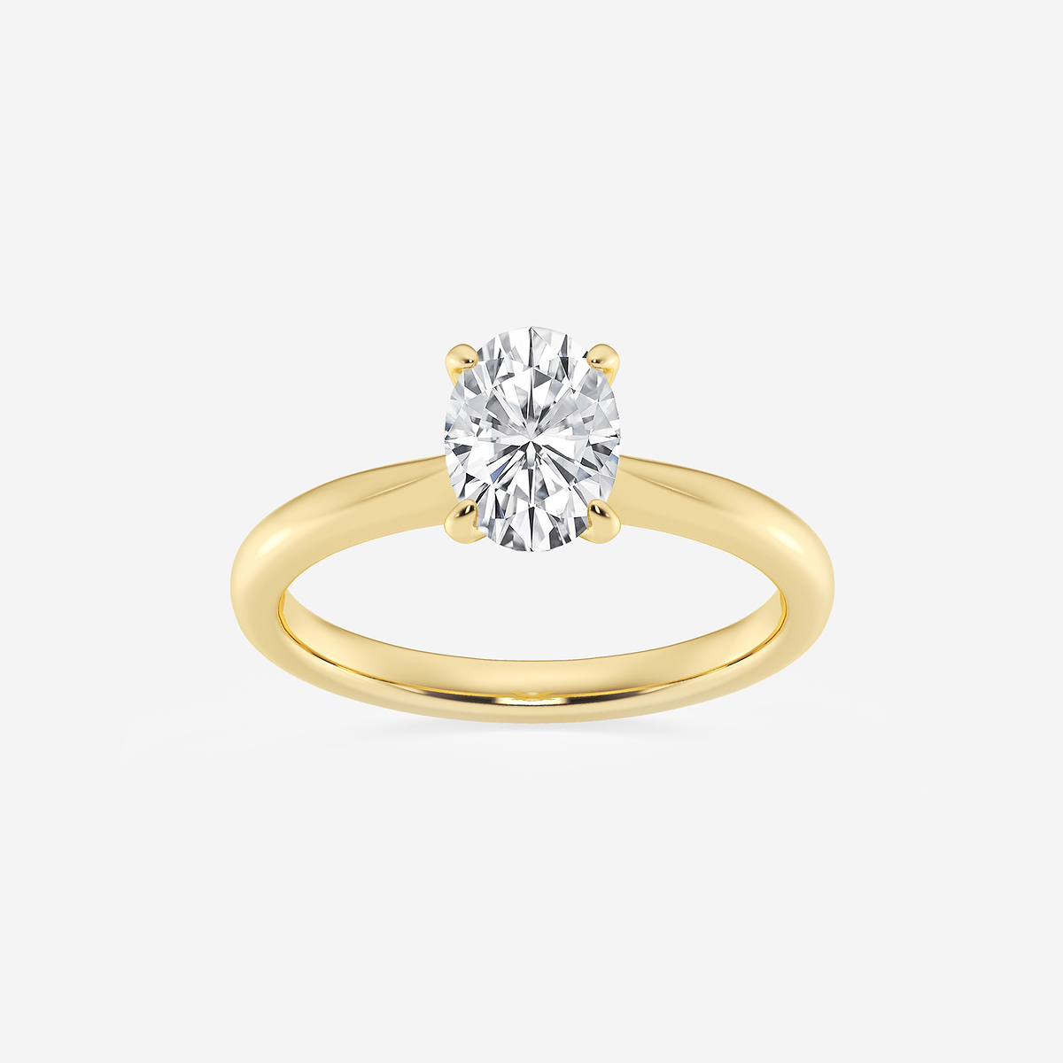 1 ctw Oval Lab Grown Diamond Petite Solitaire Engagement Ring