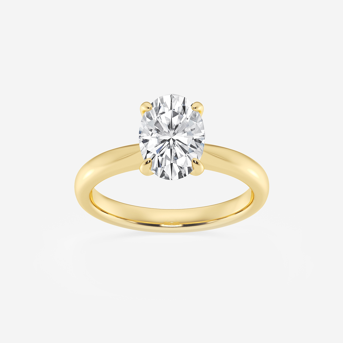 1 1/2 ctw Oval Lab Grown Diamond Petite Solitaire Engagement Ring