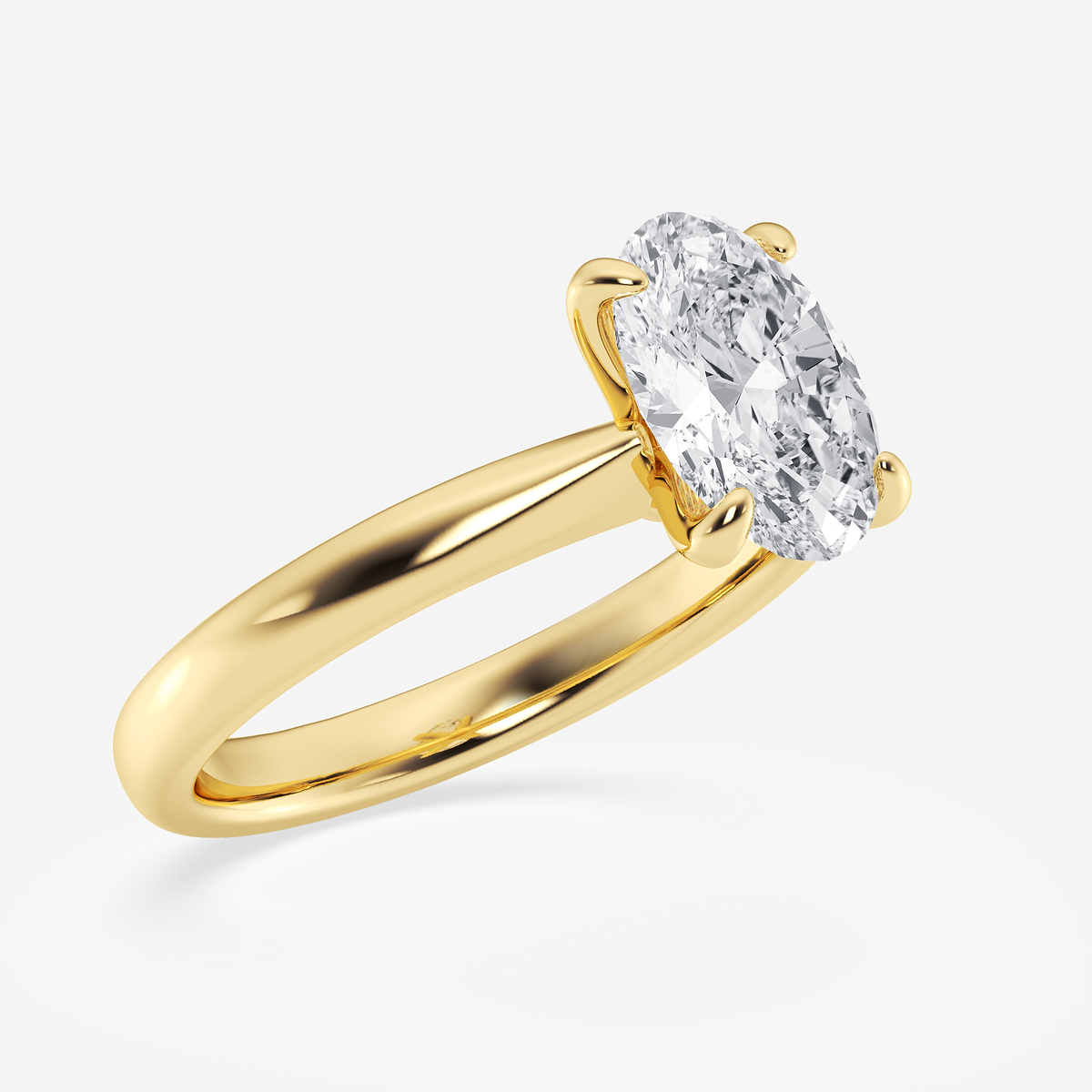 Additional Image 1 for  2 ctw Oval Lab Grown Diamond Petite Solitaire Engagement Ring