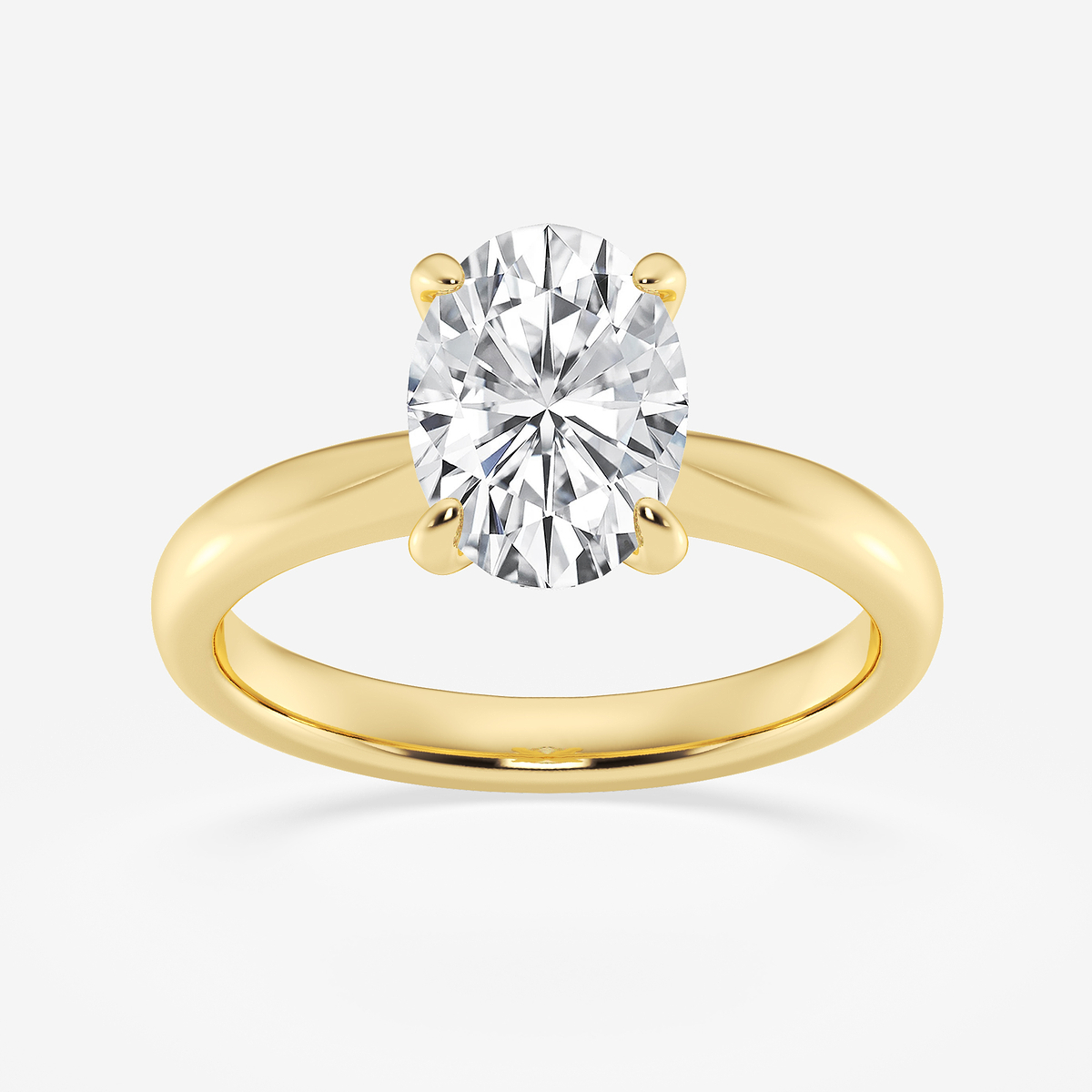 2 1/2 ctw Oval Lab Grown Diamond Petite Solitaire Engagement Ring