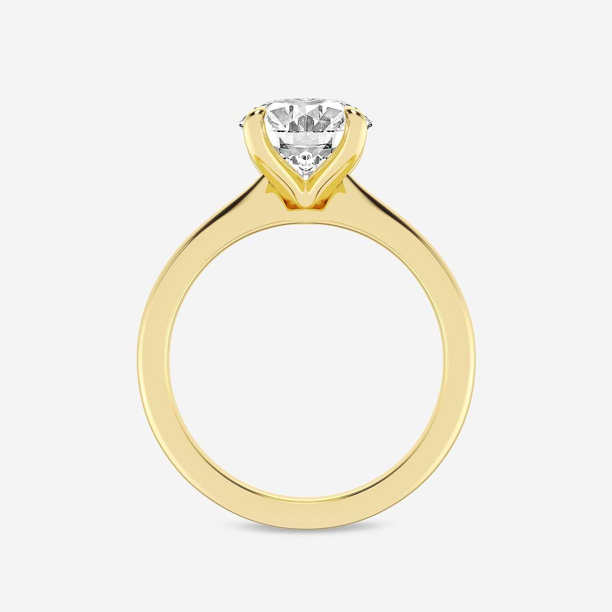 3 ctw Oval Lab Grown Diamond Petite Solitaire Engagement Ring 14K Yellow Gold, E+, VS1+