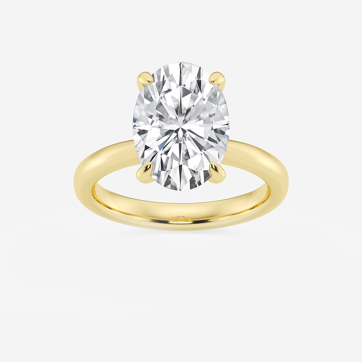 4 ctw Oval Lab Grown Diamond Petite Solitaire Engagement Ring