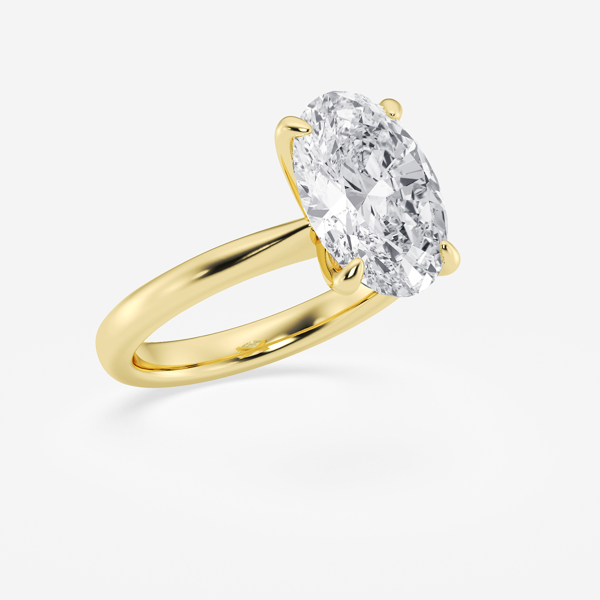 Additional Image 1 for  4 ctw Oval Lab Grown Diamond Petite Solitaire Engagement Ring