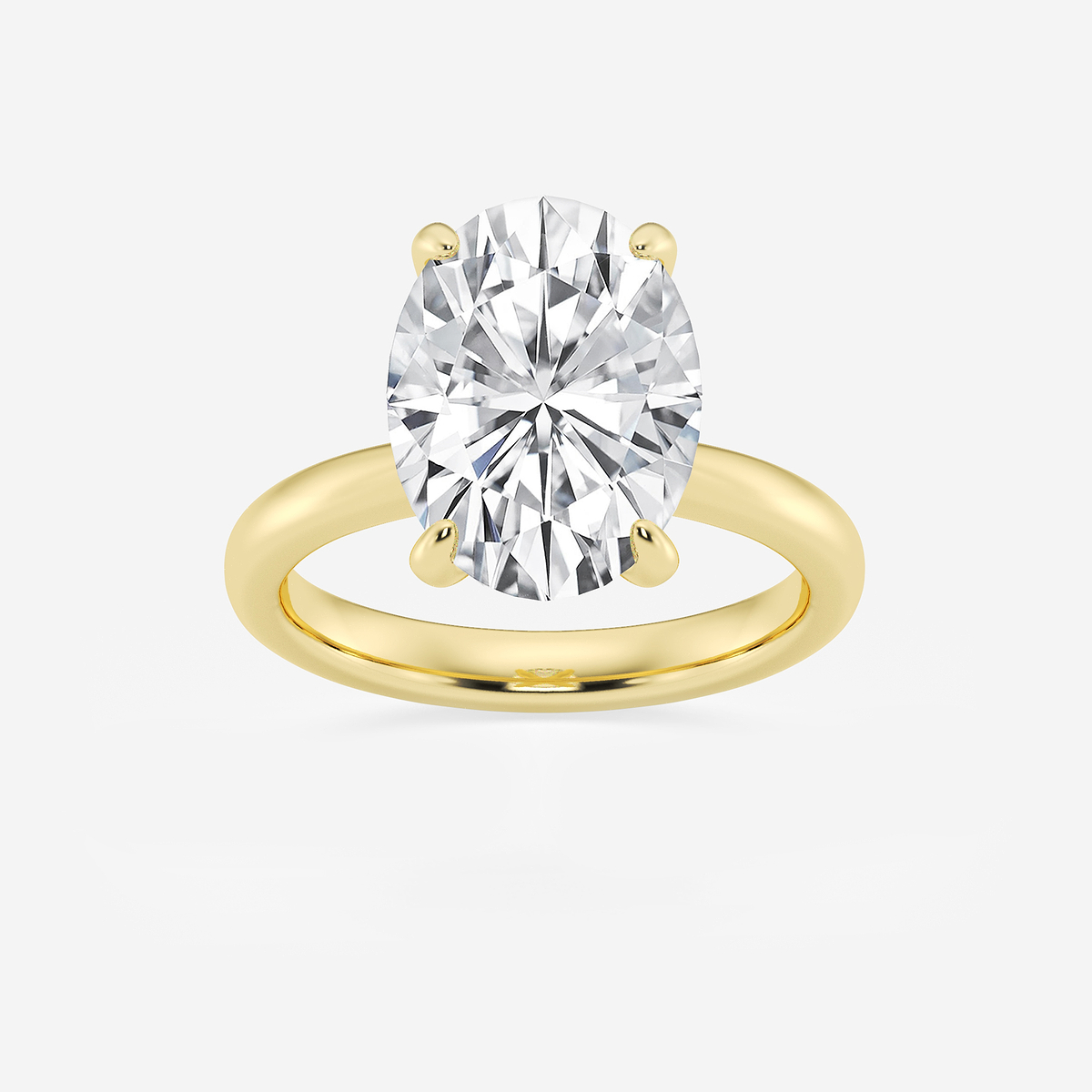 5 ctw Oval Lab Grown Diamond Petite Solitaire Engagement Ring