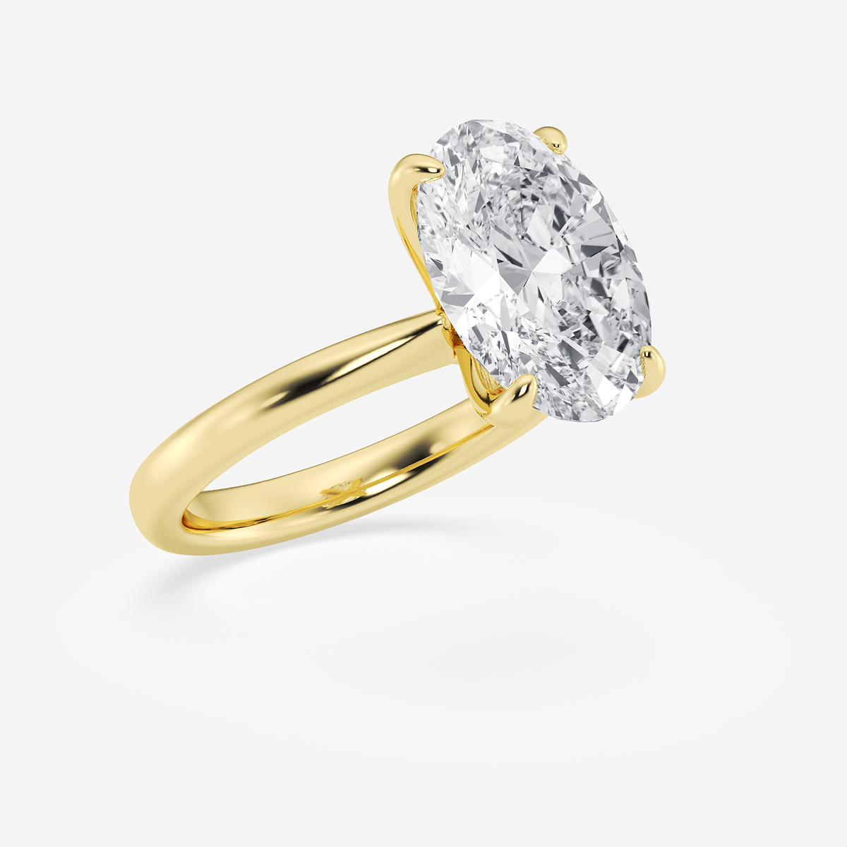 Additional Image 1 for  5 ctw Oval Lab Grown Diamond Petite Solitaire Engagement Ring