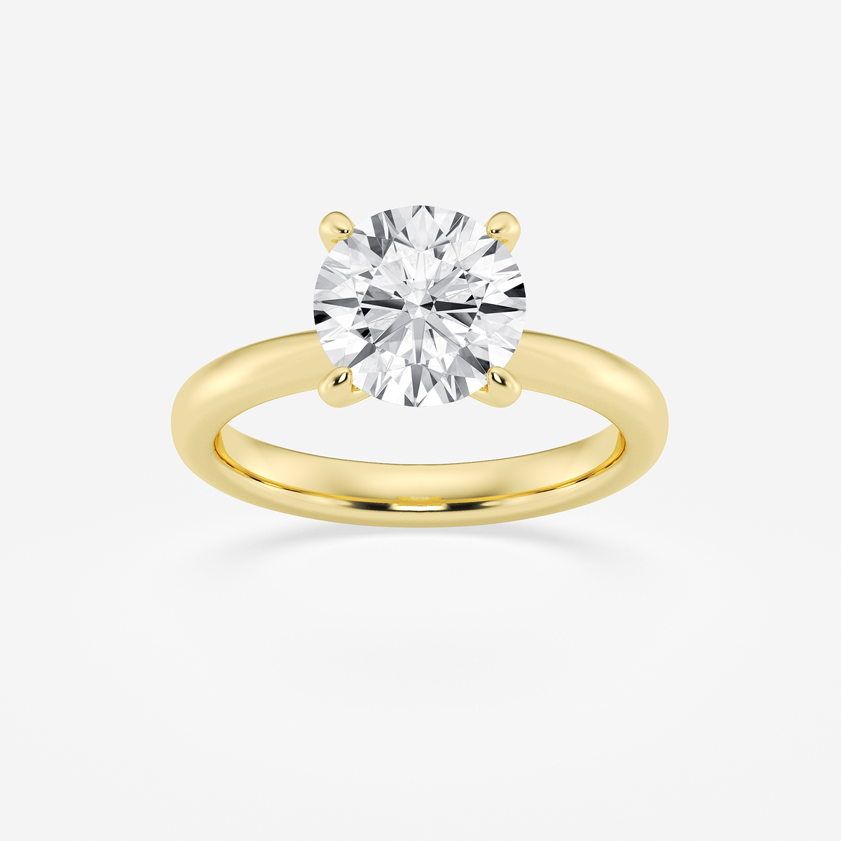 3 ctw Round Lab Grown Diamond Petite Solitaire Engagement Ring