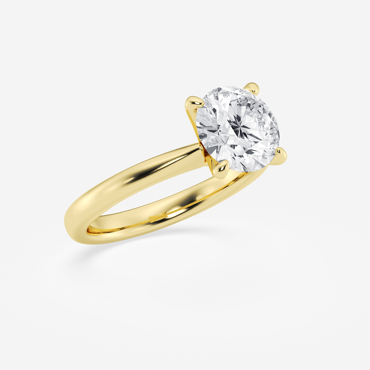 Additional Image 1 for  3 ctw Round Lab Grown Diamond Petite Solitaire Engagement Ring