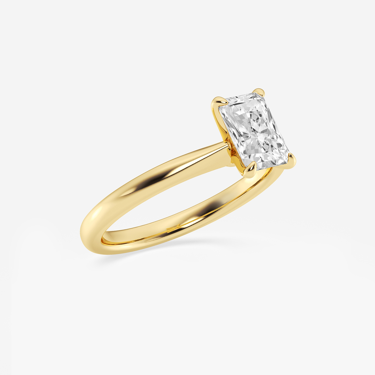 Additional Image 1 for  1 ctw Radiant Lab Grown Diamond Petite Solitaire Engagement Ring