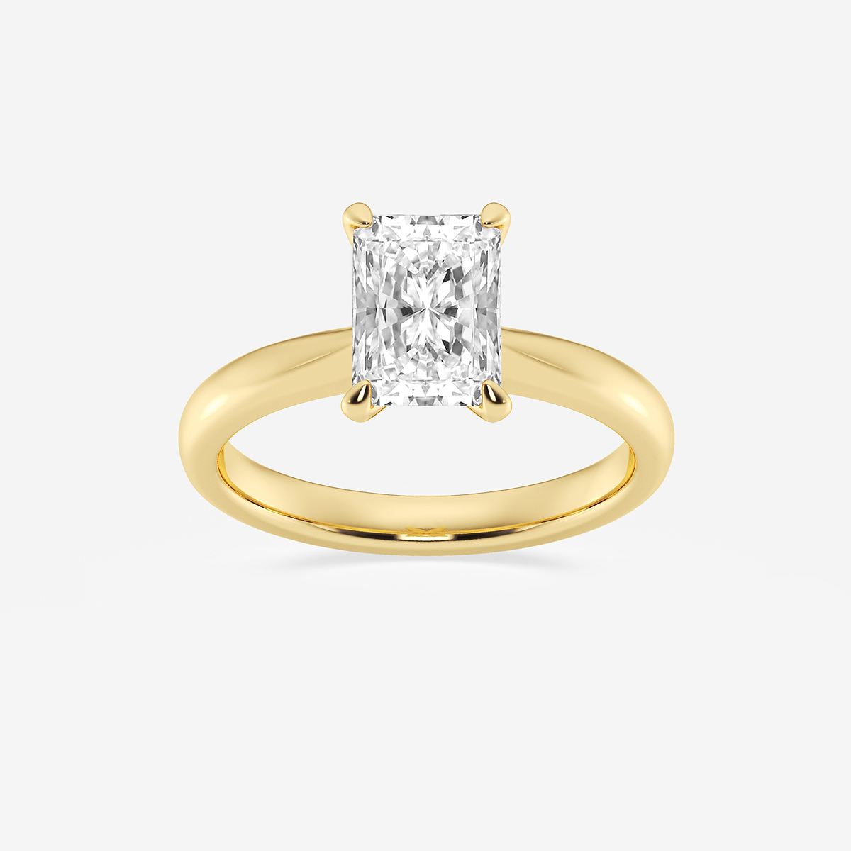 1 1/2 ctw Radiant Lab Grown Diamond Petite Solitaire Engagement Ring